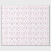 Pink Hearts Wrapping Paper Geschenkpapier (Flach)
