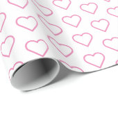 Pink Hearts Wrapping Paper Geschenkpapier (Rolleneckpunkt)