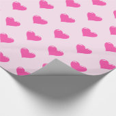 Pink Hearts Wrapping Paper Geschenkpapier (Ecke)