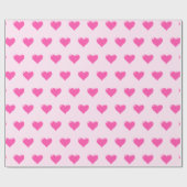 Pink Hearts Wrapping Paper Geschenkpapier (Flach)