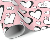 Pink Hearts Wrapping Paper Geschenkpapier (Rolleneckpunkt)