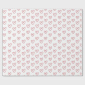 Pink Hearts Wrapping Paper Geschenkpapier (Flach)