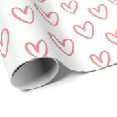 Pink Hearts Wrapping Paper Geschenkpapier (Rolleneckpunkt)