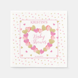 Pink Hearts Wreath eine kleine Sweetheart Baby Dus Serviette