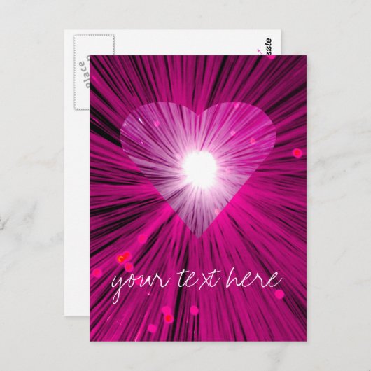 Pink Heft "Dein Text" Postkarte (Vorne/Hinten)