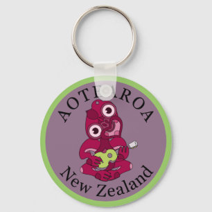 Pink Hei Tiki spielt ukelele Schlüsselanhänger