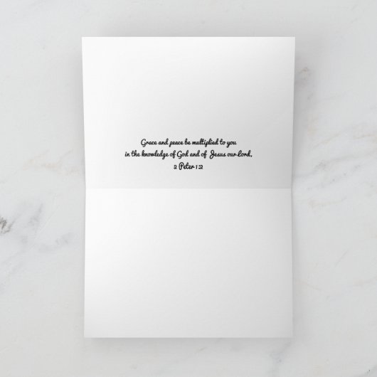 Pink Heirloom Rose Scripte Karte 2 Peter 1:2 (Innenseite)