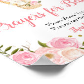 Pink Heißluftballon Gebete für Baby Dusche Schild (Ecke)