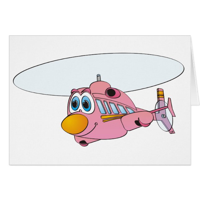 Pink Helicopter-Cartoon (Vorderseite (Horizontal))