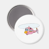 Pink Helicopter-Cartoon Magnet (Vorderseite/Rückseite)
