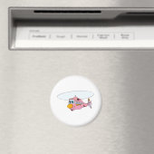 Pink Helicopter-Cartoon Magnet (In Situ (Geschirrspüler))