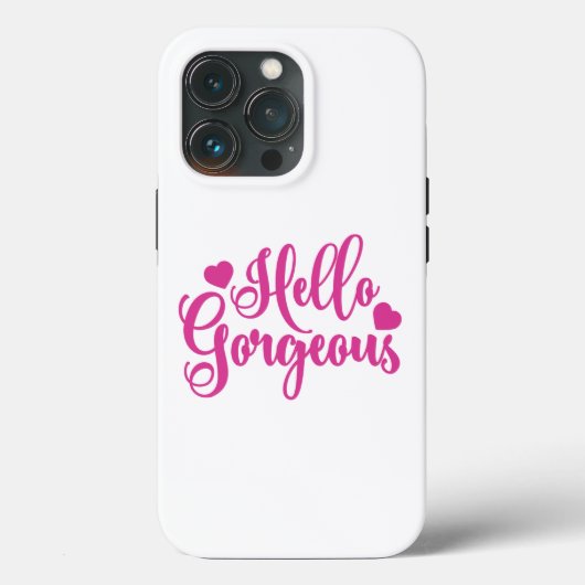 Pink Hello Gorgeous Zitat Case-Mate iPhone Hülle (Rückseite)