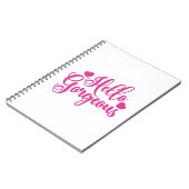 Pink Hello Gorgeous Zitat Notizblock (Linke Seite)