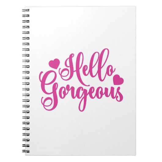Pink Hello Gorgeous Zitat Notizblock (Vorderseite)