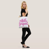 Pink Hello Gorgeous Zitat Tasche (Am Model)