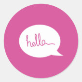 Pink Hello Stickers (Vorderseite)