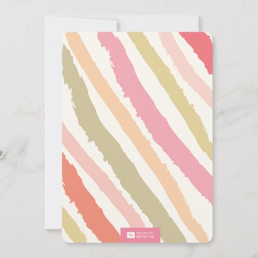 Pink HELLO Typografie Baby Girl Birth Design Birth Ankündigung (Rückseite)