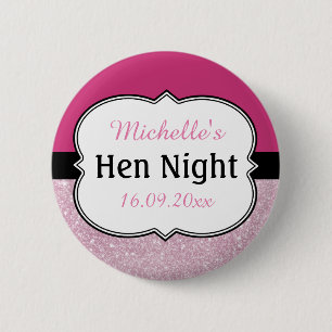 Pink Hen Night Personalisiert Button