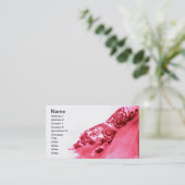 Pink Henna Hand Business Card Visitenkarte (Stehend Vorderseite)