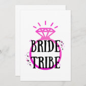 Pink Hens Party Bachelorette Ring Bride Stamm Einladung (Vorne/Hinten)