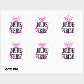 Pink Hens Party Bachelorette Ring Bride Stamm Runder Aufkleber (Blatt)