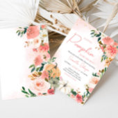 Pink Herbst Floral Pumpkin Baby Dusche Einladung