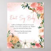 Pink Herbst Floral Pumpkin Sage nicht Baby Poster (Vorne)