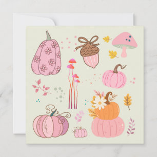Pink Herbst Geburtstag Feiertagskarte