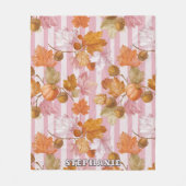 Pink Herbstleaves and Acorns Pattern - Fall Fleecedecke (Vorderseite)