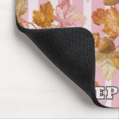 Pink Herbstleaves and Acorns Pattern - Fall Mousepad (Ecke)