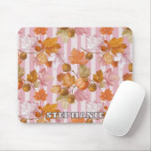 Pink Herbstleaves and Acorns Pattern - Fall Mousepad (Mit Mouse)
