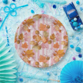 Pink Herbstleaves and Acorns Pattern - Fall Pappteller (Party)