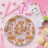 Pink Herbstleaves and Acorns Pattern - Fall Pappteller (Party)