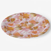 Pink Herbstleaves and Acorns Pattern - Fall Pappteller (Schrägansicht)