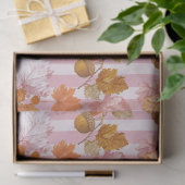 Pink Herbstleaves and Acorns Pattern - Fall Seidenpapier (Geschenk)