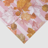 Pink Herbstleaves and Acorns Pattern - Fall Seidenpapier (Detail)