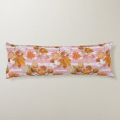 Pink Herbstleaves and Acorns Pattern - Fall Seitenschläferkissen (Rückseite)