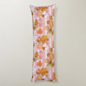 Pink Herbstleaves and Acorns Pattern - Fall Seitenschläferkissen (Rückseite (Vertikal))