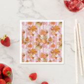 Pink Herbstleaves and Acorns Pattern - Fall Serviette (Beispiel)