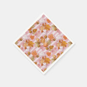 Pink Herbstleaves and Acorns Pattern - Fall Serviette (Ecke)