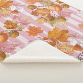 Pink Herbstleaves and Acorns Pattern - Fall Sherpadecke (3/4)