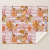 Pink Herbstleaves and Acorns Pattern - Fall Sherpadecke (Vorderseite (Horizontal))