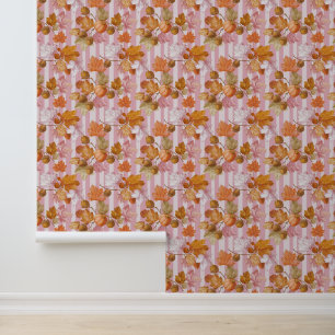 Pink Herbstleaves and Acorns Pattern - Fall Tapete