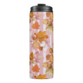 Pink Herbstleaves and Acorns Pattern - Fall Thermosbecher (Vorderseite)