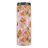 Pink Herbstleaves and Acorns Pattern - Fall Thermosbecher (Rückseite)