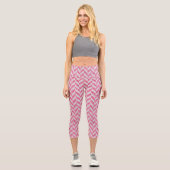Pink Herringbone Capri Leggings (Vorderseite)