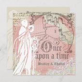 Pink Herringbone einmal auf einer Hochzeit Einladu Einladung (Vorne/Hinten)