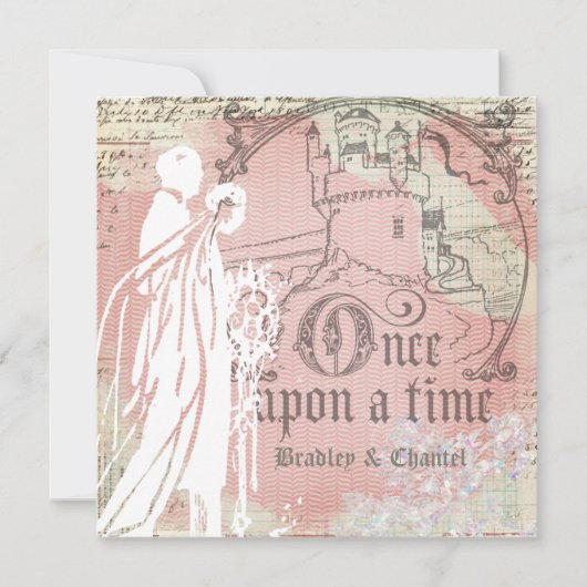 Pink Herringbone einmal auf einer Hochzeit Einladu Einladung (Vorderseite)