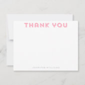 Pink Herringbone-Muster Vielen Dank für Ihre Anmer Einladung (Vorderseite)