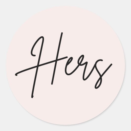 Pink Hers Aufkleber für Hochzeitsgeschenk (Vorderseite)